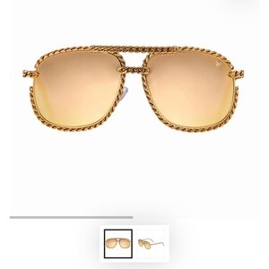 Gold Chain-Trimmed Sunglasses